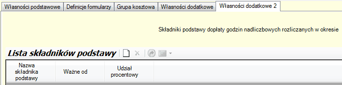 Algorytm 222. Własności podstawowe - składniki podstawy dopłaty godzin nadliczbowych rozliczanych z okresu 4-miesięcy