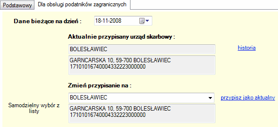 Dane firmy - Urząd Skarbowy do obsługi podatników zagranicznych