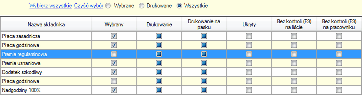 Definicje typów naliczeń - konfigurowanie składników.