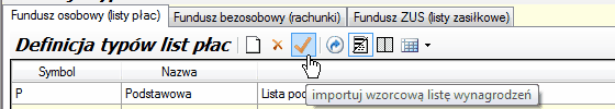 Przycisk - importuj wzorcową listę wynagrodzeń