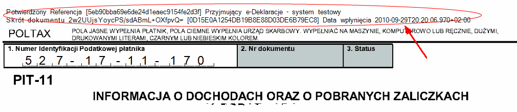 Opcja wydruku dokumentu podatkowego z adnotacja UPO w nagłówku.