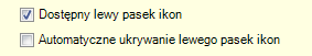 Ustawienie paska bocznego ikon - zawsze widoczny na ekranie.