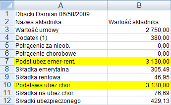 Eksport do Excela za pomocą "zapisz wszystko" - razem ze składnikami "ukrytymi"