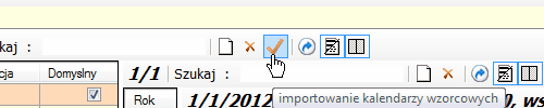 Przycisk - importuj wzorcowe kalendarze