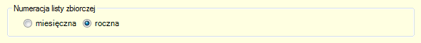 Numerowanie list zbiorczych w menu Konfiguracja/Ustawienia programu.