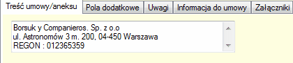 Umowa o pracę - przykład zdefiniowanego nagłówka.
