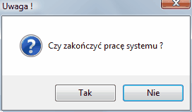 Okno dialogowe - zamykanie systemu