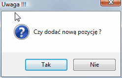 Okno dialogowe - dodawanie nowej pozycji