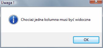 Okno info - przynajmniej 1 kolumna musi być widoczna na ekranie.