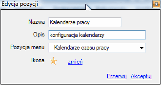 Pasek boczny- okno dialogowe wybranej pozycji.