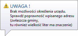 Podpowiedź - ostrzeżenie