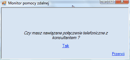 Okno potwierdzenia połączenia telefonicznego z konsultantem.