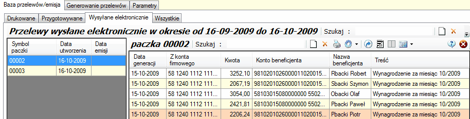 Paczki gotowe do emisji elektronicznej.