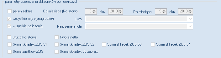 przeliczanie skladnikow pomocniczych_parametry