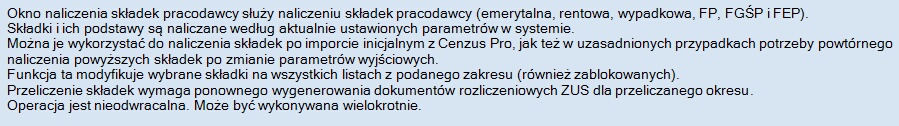 Przeliczenie skladek pracodawcy - tekst ostrzeżenia.