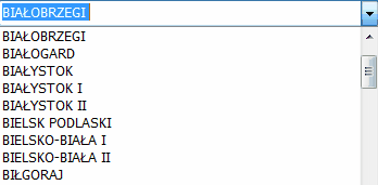 rozwijana lista wyboru - urzedy skarbowe