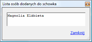 Schowek pracowników - lista osób dodanych