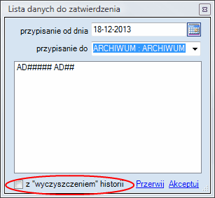 Struktura dzialow_czyszczenie historii