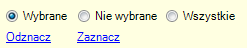 Działy - kontrolka wyboru działów