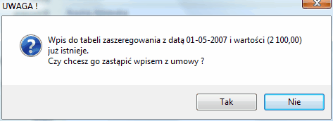 Okno dialogowe - dublowanie wartości składnika