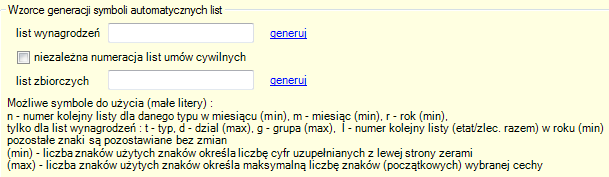 Definiowanie numeracji rachunków w ramach roku - w menu Ustawienia programu.