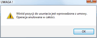 Wartości składników wynagrodzeń - okno info: niedostepna operacja skasowania składnika.