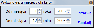 Typowa kontrolka wyboru zakresu dat