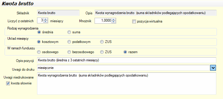 Kartoteki/Definicje zaświadczeń/Składniki domyślne - szczegółowa definicja składnika