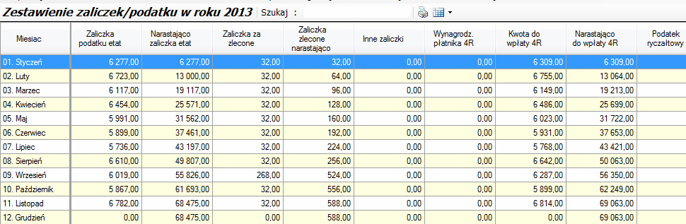 zestawienie zaliczek_okno glowne