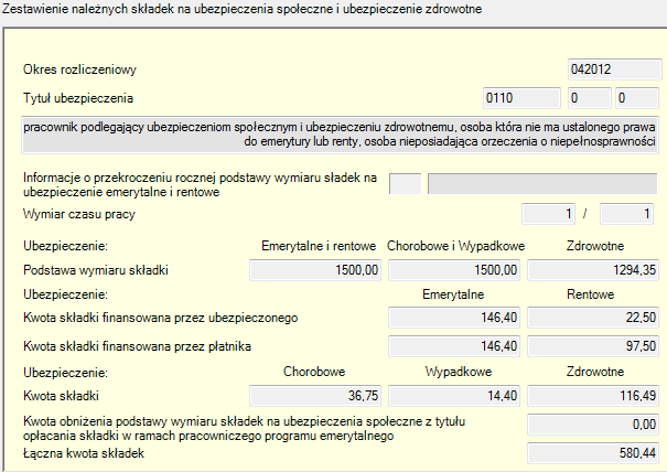 ZUS RRUA - szczegóły okresów rozliczeniowych